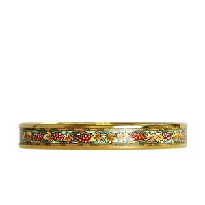 Hermes Narrow Enamel Gold-tone Bracelet 197606